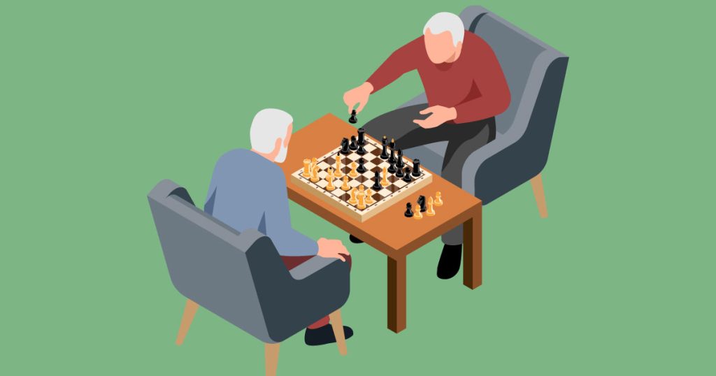 Men playing chess