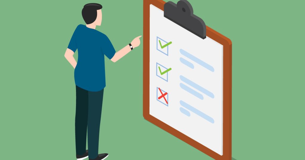 Man Looking At Clipboard