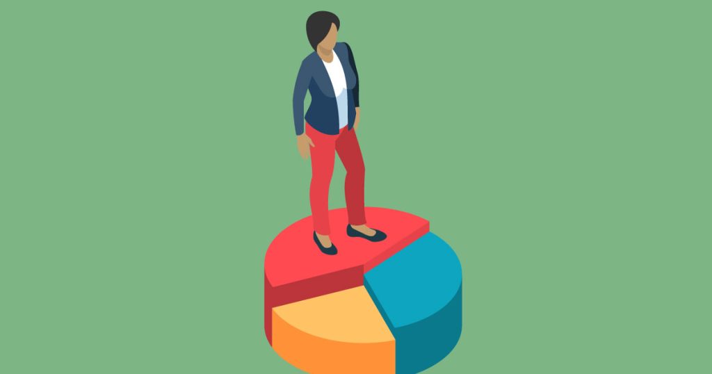 Woman On Pie Chart